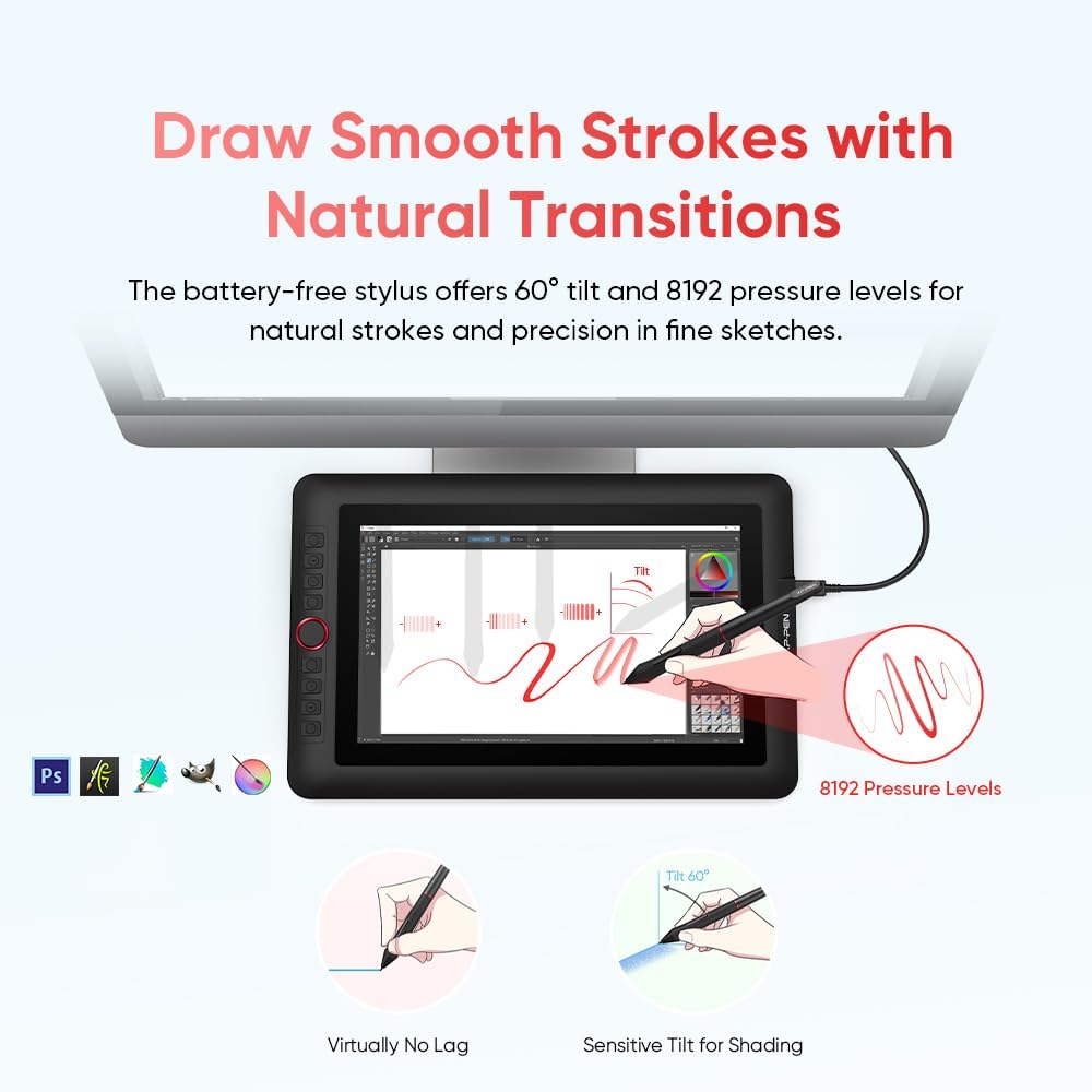 TABLETA GRÁFICA XPPEN ARTIST 12 PRO LITE CON PANTALLA Y LÁPIZ 8192 NIVELES - 5