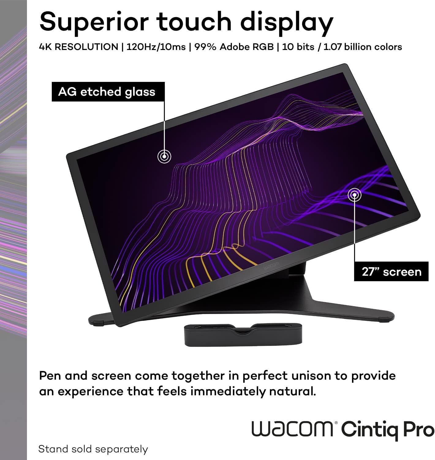 TABLETA GRÁFICA WACOM CINTIQ PRO 27 4K 120 HZ CON PROPEN 3 - 3