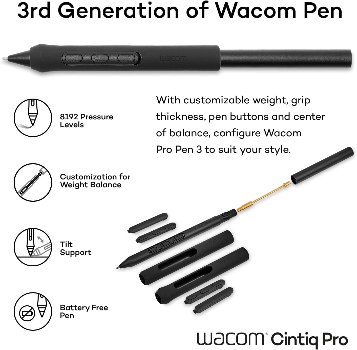 TABLETA GRÁFICA WACOM CINTIQ PRO 27 4K 120 HZ CON PROPEN 3 - 4