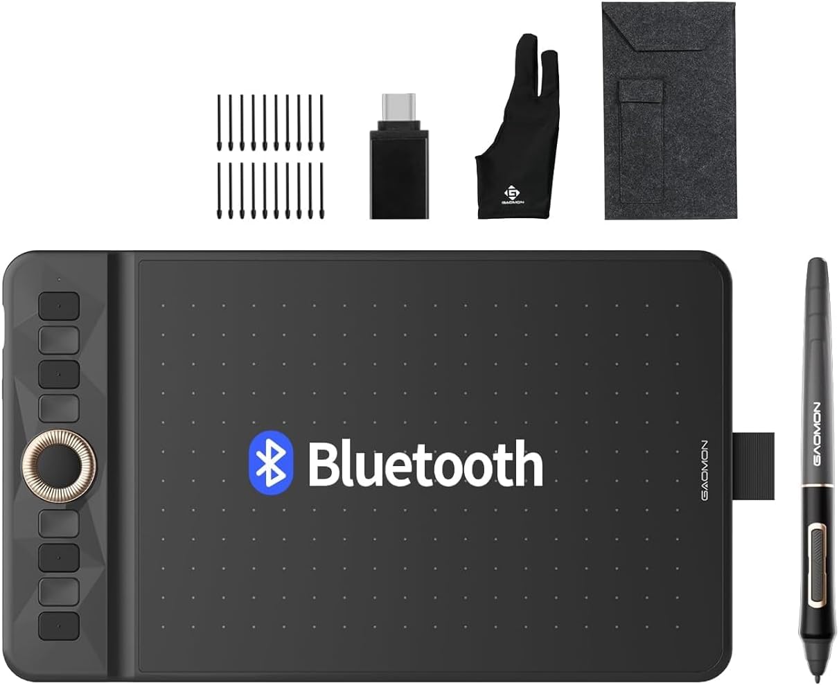 TABLETA GRÁFICA GAOMON WH851 BLUETOOTH 8X5 PULGADAS 16384 NIVELES PRESIÓN - 1