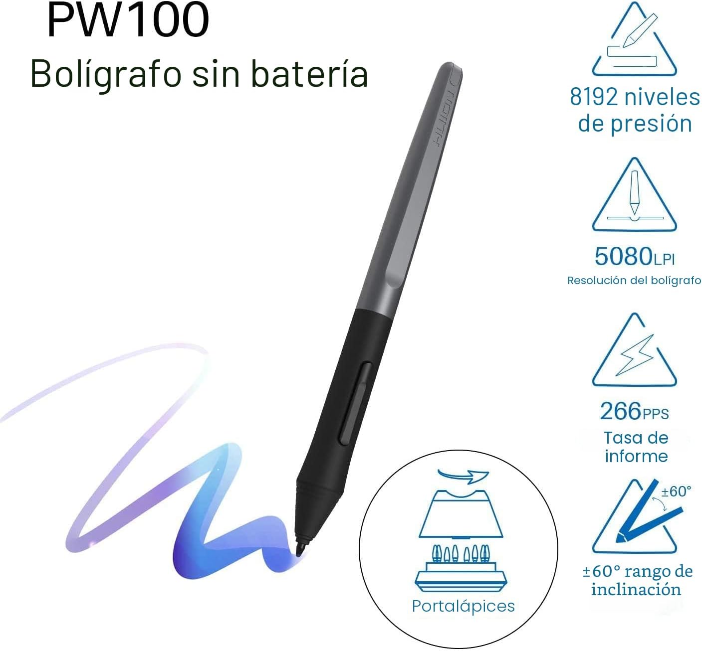 TABLETA GRÁFICA HUION INSPIROY H950P 8X5 PULGADAS 8192 NIVELES DE PRESIÓN - 4