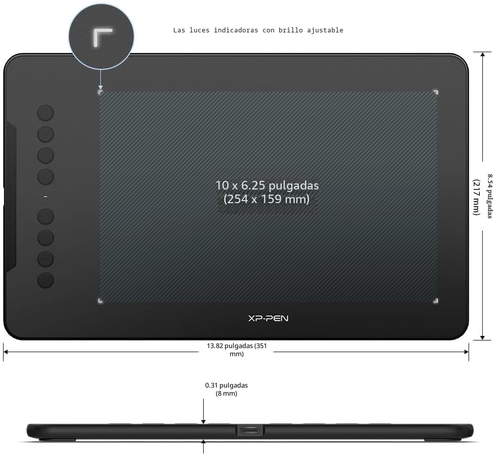 TABLETA GRÁFICA XPPEN DECO 01 V3 10X6 PULGADAS CON LÁPIZ SIN BATERÍA Y 8 TECLAS PERSONALIZABLES - 3