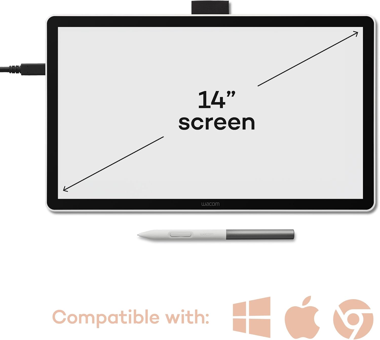 TABLETA GRÁFICA WACOM ONE 14 CON PANTALLA IPS FULL HD LAMINADA Y LÁPIZ - 2