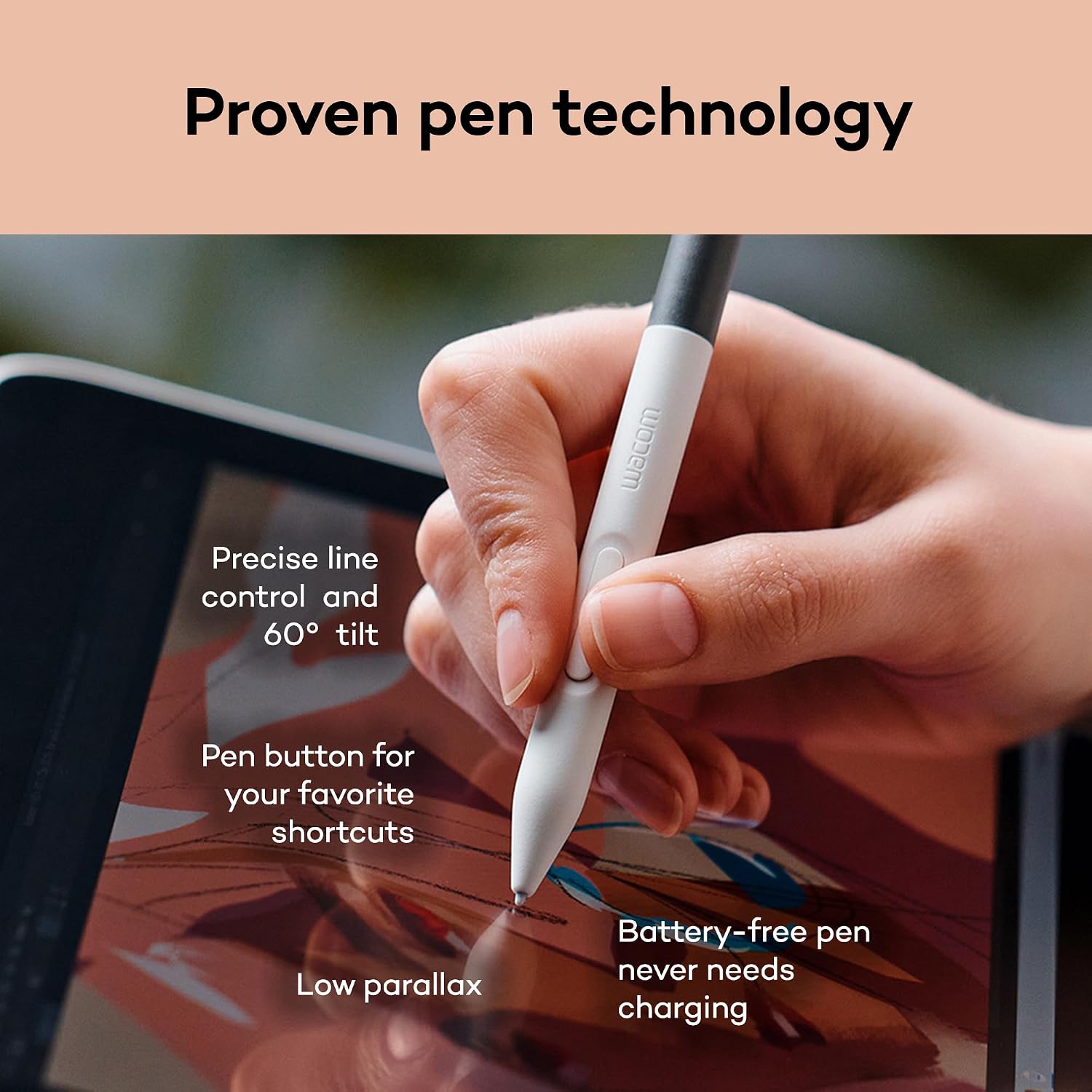 TABLETA GRÁFICA WACOM ONE 14 CON PANTALLA IPS FULL HD LAMINADA Y LÁPIZ - 4
