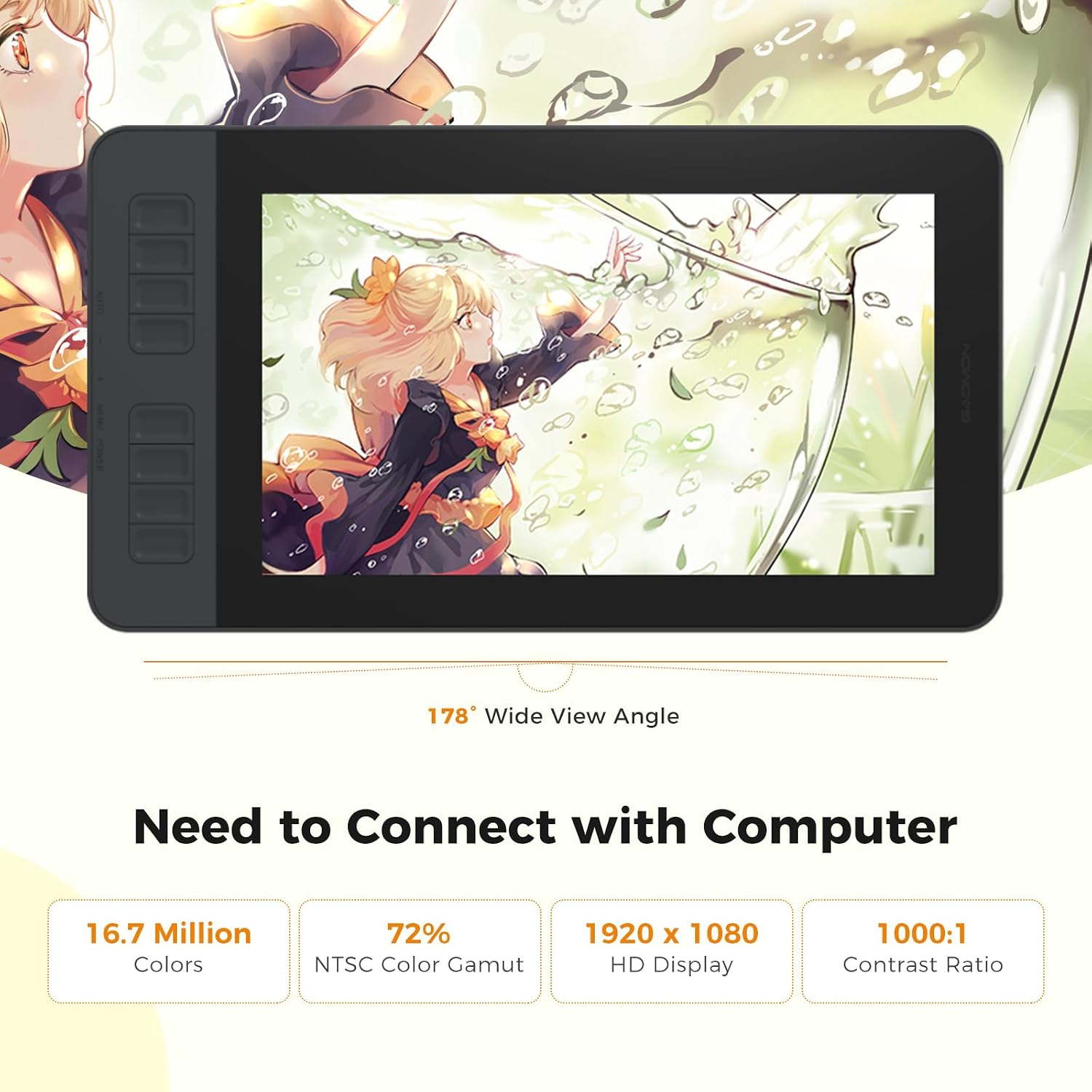TABLETA GRÁFICA CON PANTALLA GAOMON PD1161 11.6' FHD - 4