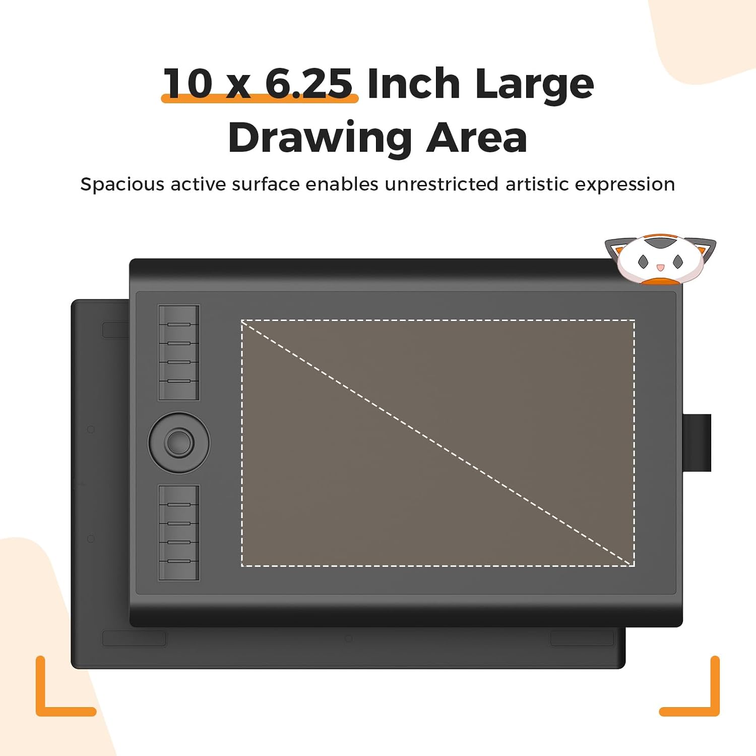 TABLETA GRÁFICA GAOMON M10K 10X6 CON ANILLO TÁCTIL, 10 TECLAS Y 8192 NIVELES DE PRESIÓN - 3