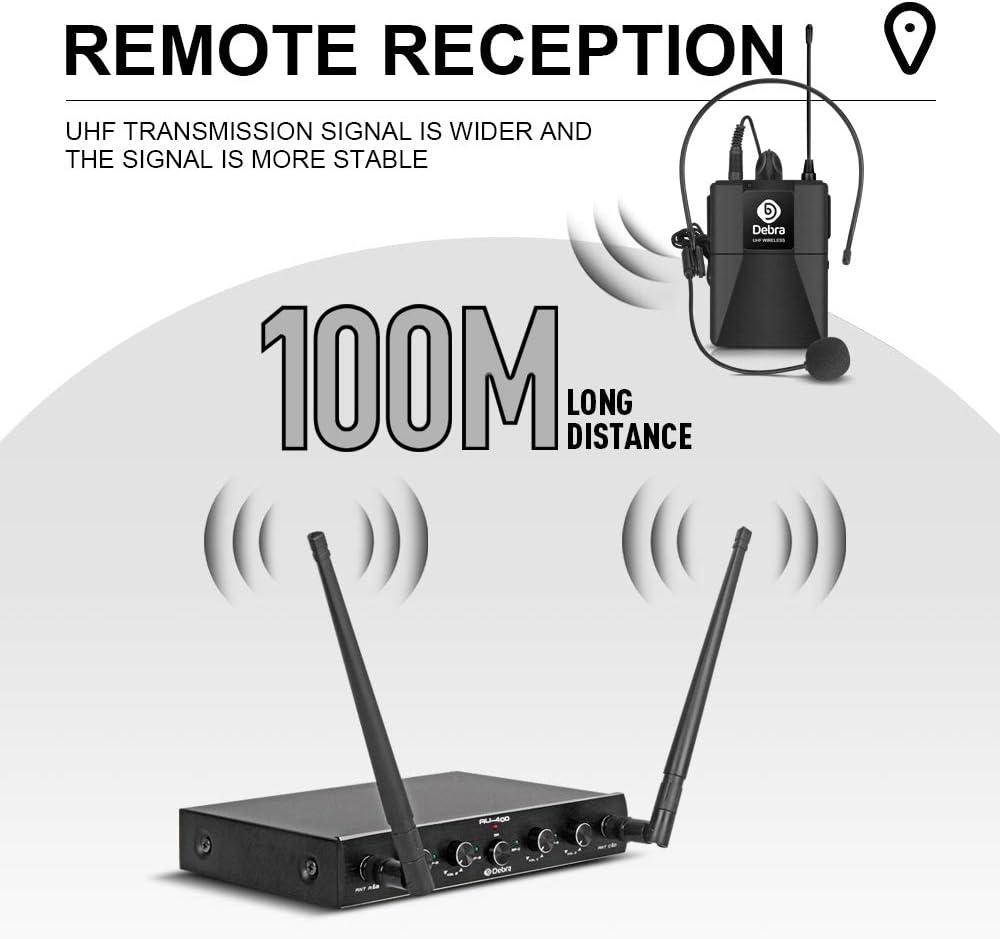 MICRÓFONO INALÁMBRICO D DEBRA AUDIO AU400 PRO UHF 4 CANALES - 2
