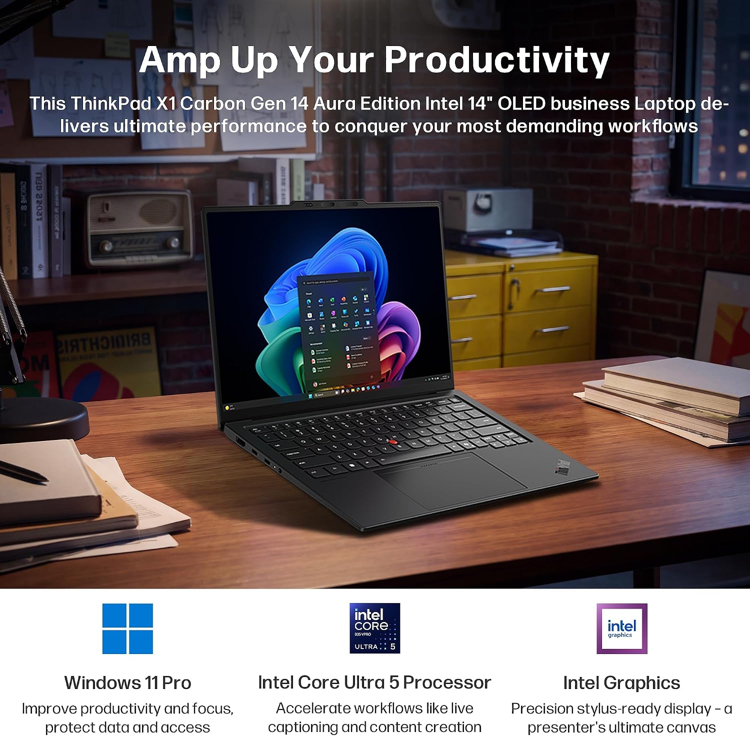 LAPTOP LENOVO THINKPAD X1 CARBON GEN 14 AURA EDITION CORE ULTRA 5 335 VPRO 32GB 512GB - 5