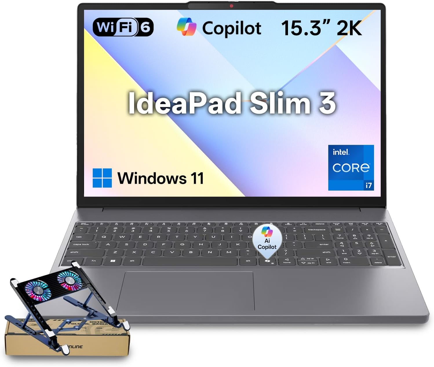LAPTOP LENOVO IDEAPAD SLIM 3 15.3' 2K CORE I7-13620H 24GB RAM 512GB SSD - 1