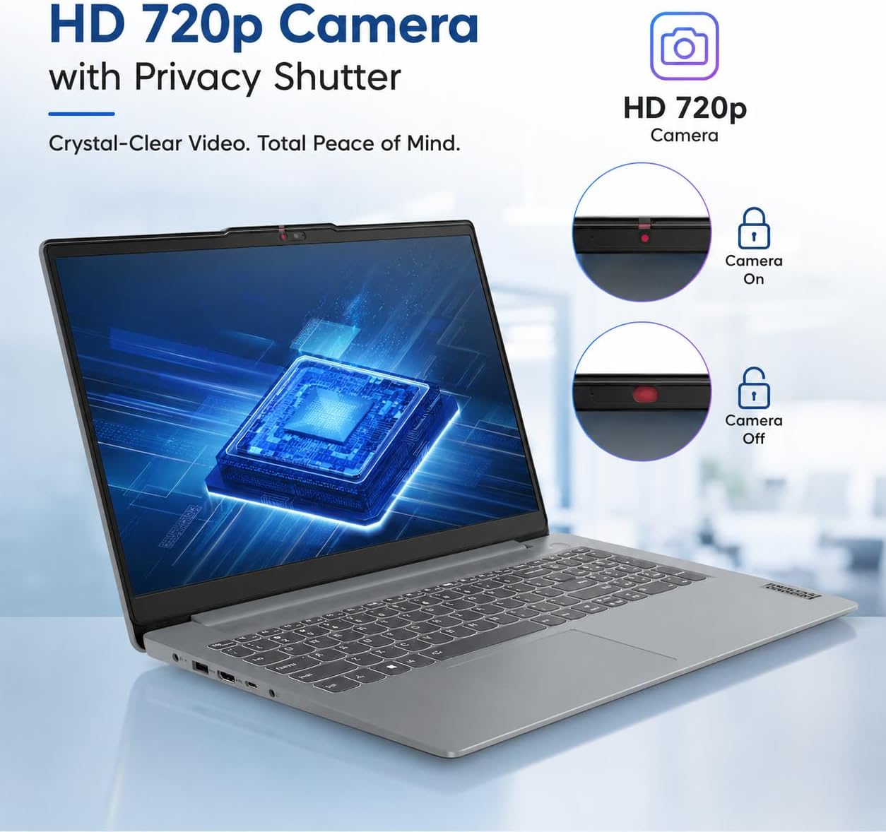 LAPTOP LENOVO IDEAPAD SLIM 3I 15.6' FHD INTEL CORE I3 N355 8GB DDR5 256GB (128GB SSD + 128GB SD CARD) GRIS - 5