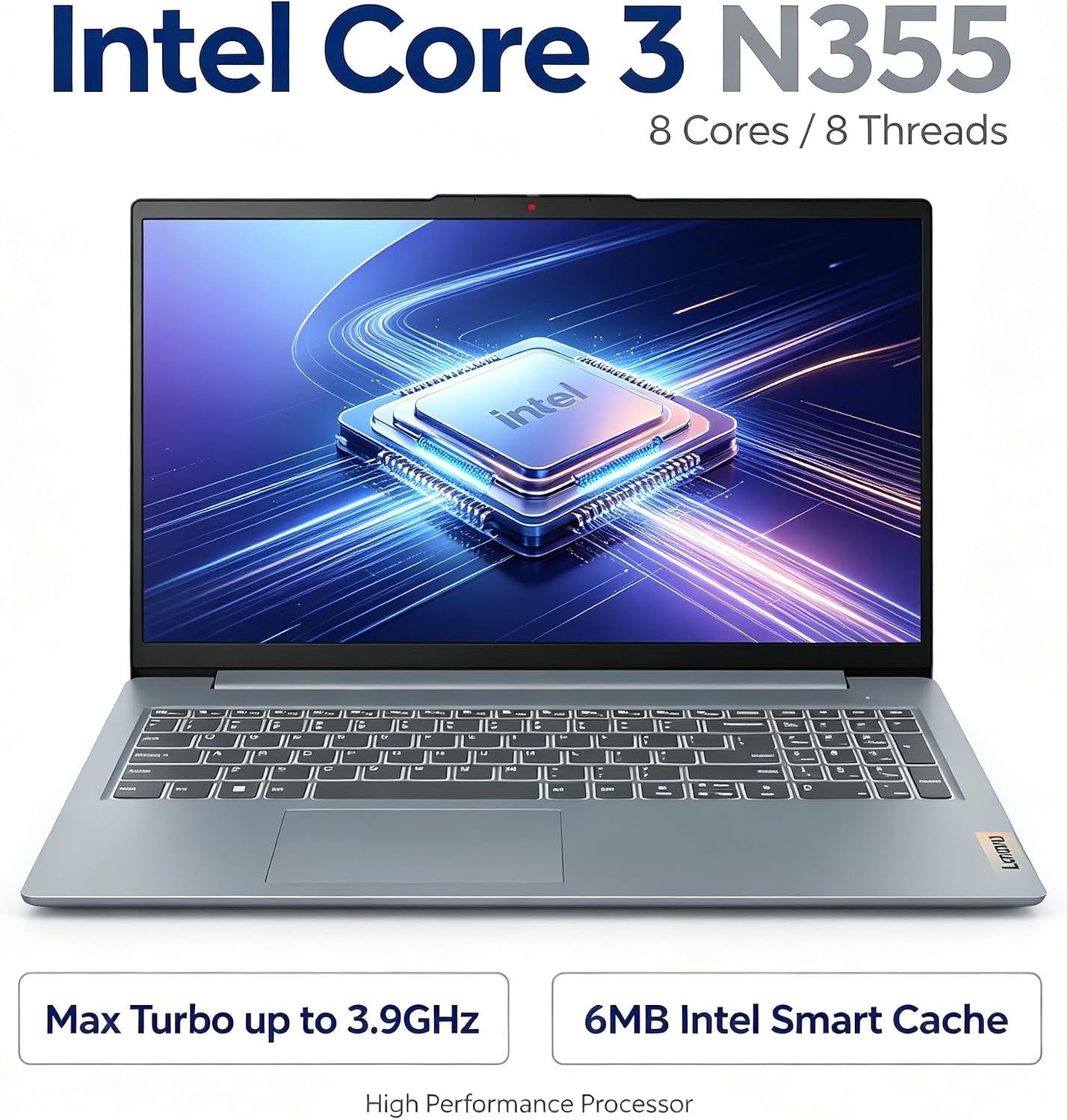 LAPTOP LENOVO IDEAPAD SLIM 3I 15.6' FHD CORE I3 N355 8GB DDR5 128GB SSD GRIS - 3