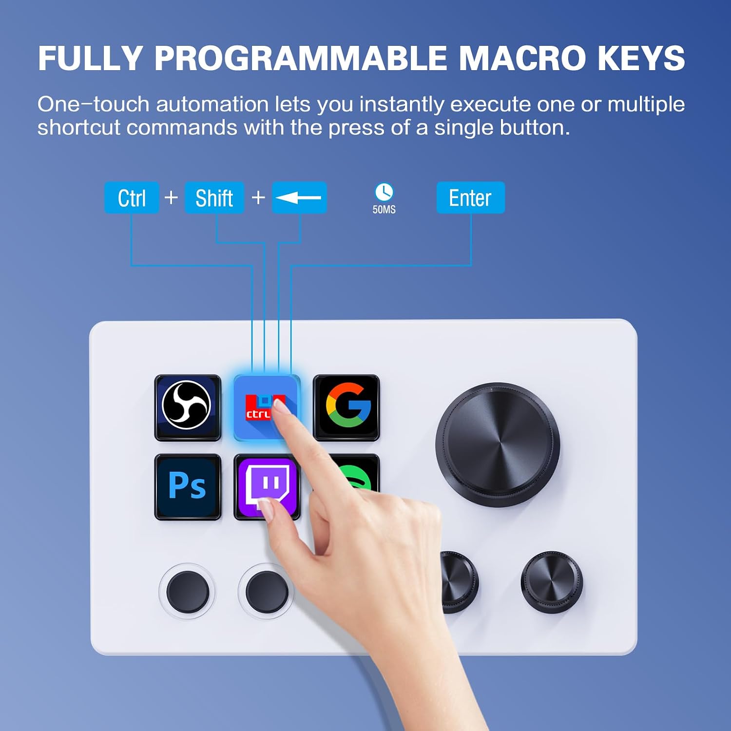 TECLADO MACRO STREAM CONTROLLER DECK ACTIONRING 6 TECLAS LCD USB-C - 4