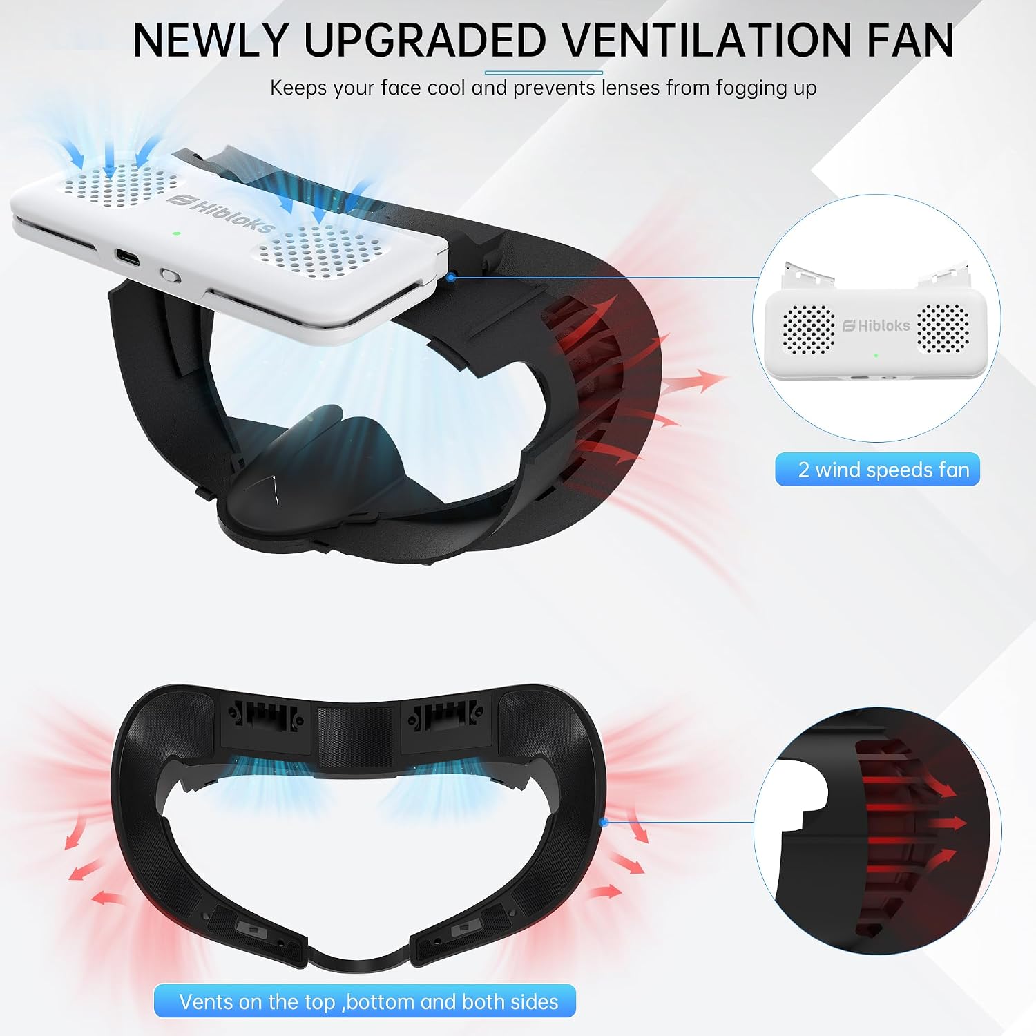 CUBIERTA FACIAL CON VENTILADOR PARA META QUEST 3 HIBLOKS - 3