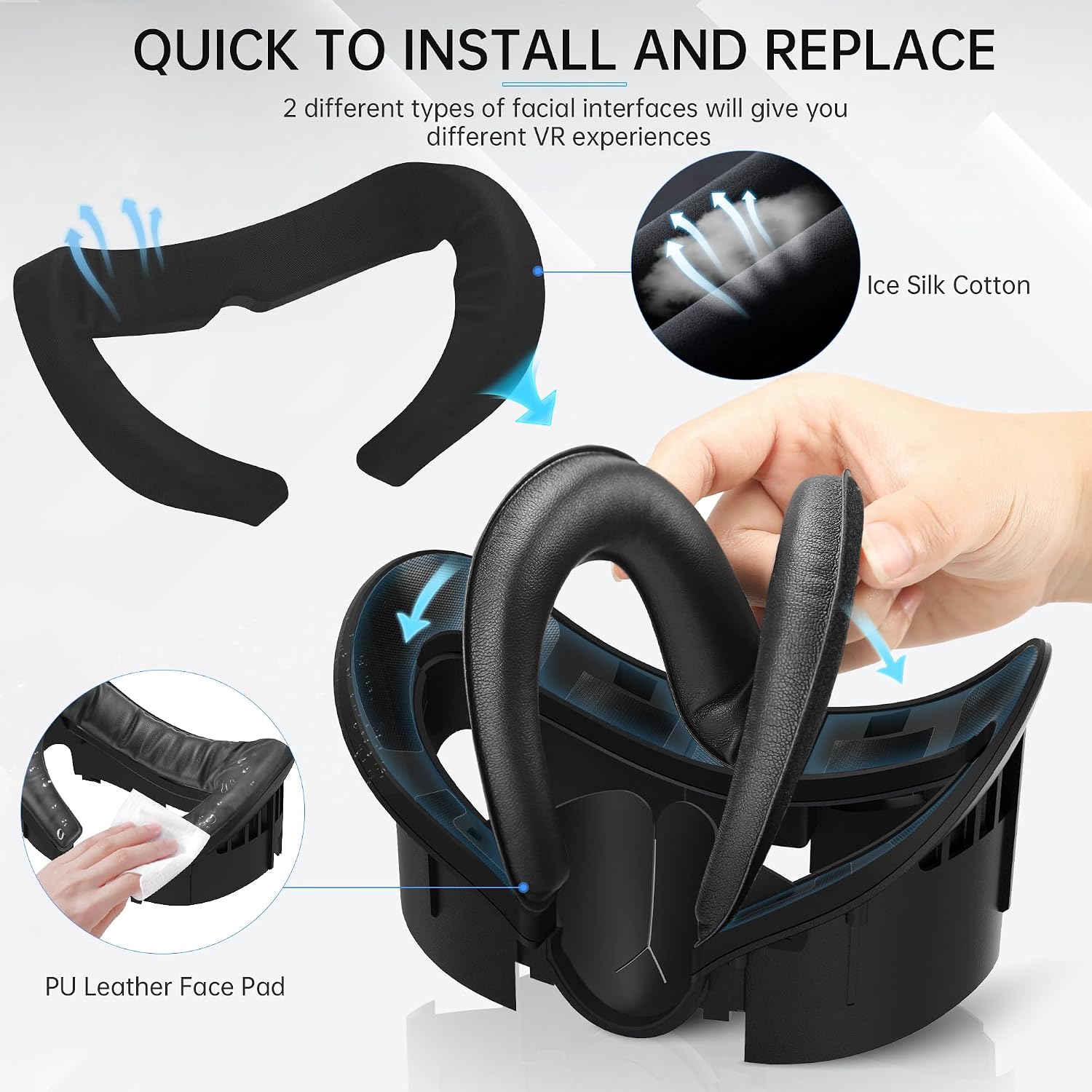 CUBIERTA FACIAL CON VENTILADOR PARA META QUEST 3 HIBLOKS - 4