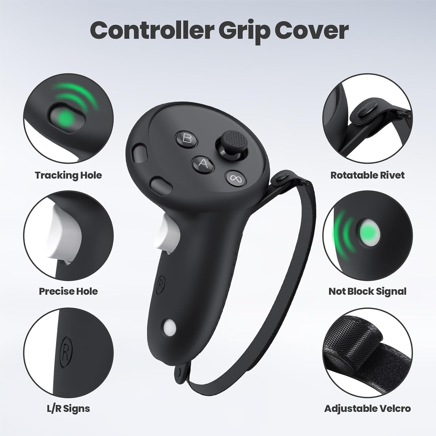 SET DE ACCESORIOS SILICONA PARA META/OCULUS QUEST 3 KANG YU NEGRO - 4