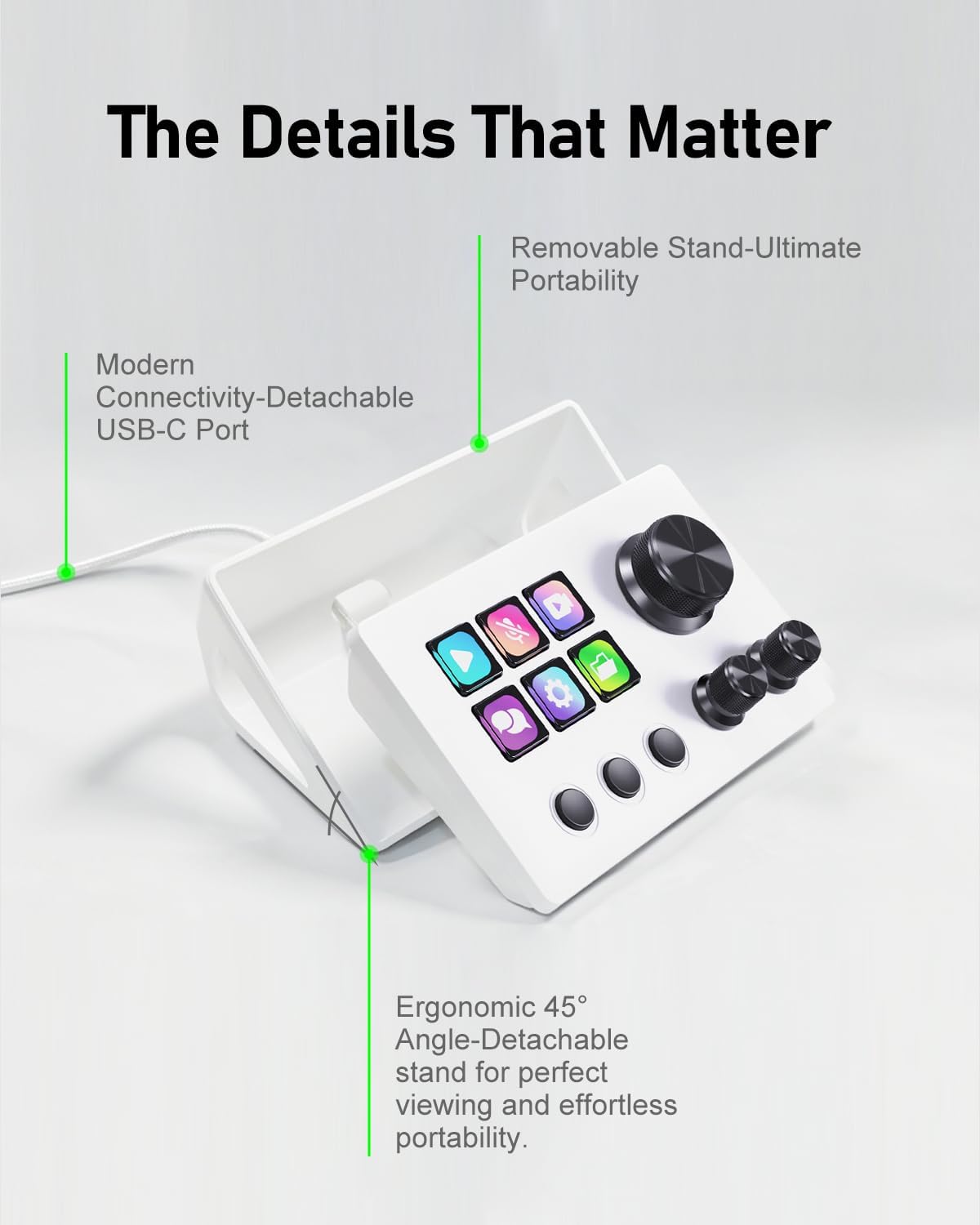 CONTROLADOR DE STREAMING TREASLIN VSDINSIDE N3 BLANCO CON 12 TECLAS MACRO PERSONALIZABLES - 2