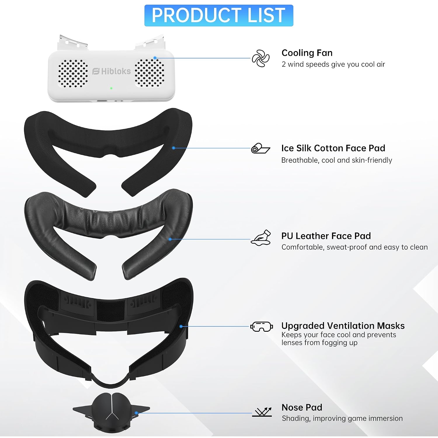 CUBIERTA FACIAL CON VENTILADOR PARA META QUEST 3 HIBLOKS - 2