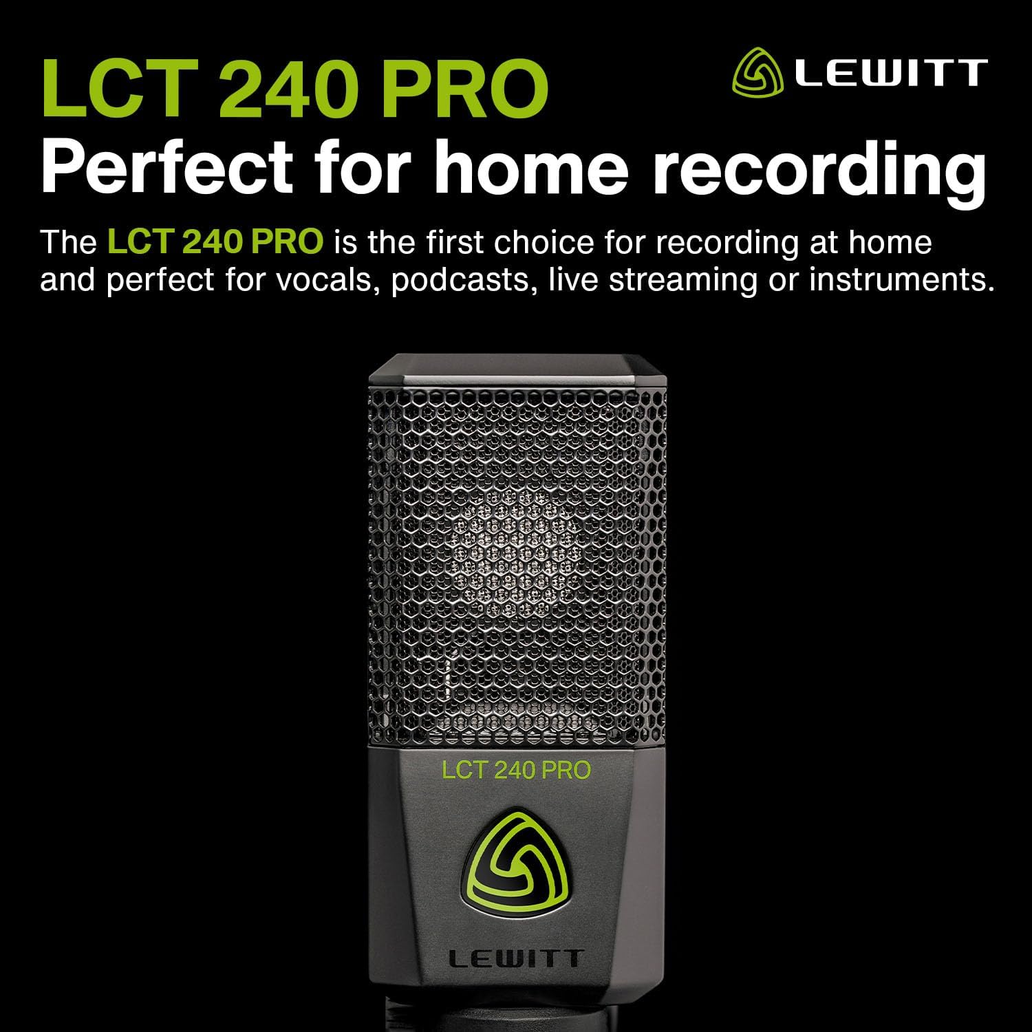 MICRÓFONO CONDENSADOR LEWITT LCT 240 PRO DIAFRAGMA GRANDE - 2