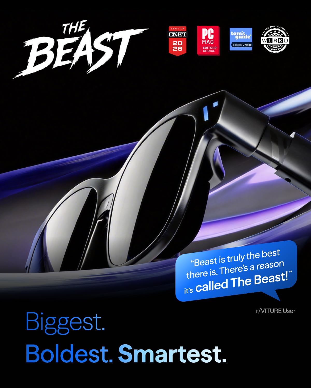 LENTES 3D VITURE BEAST XR/AR 174' 1200P 58° FOV - 2