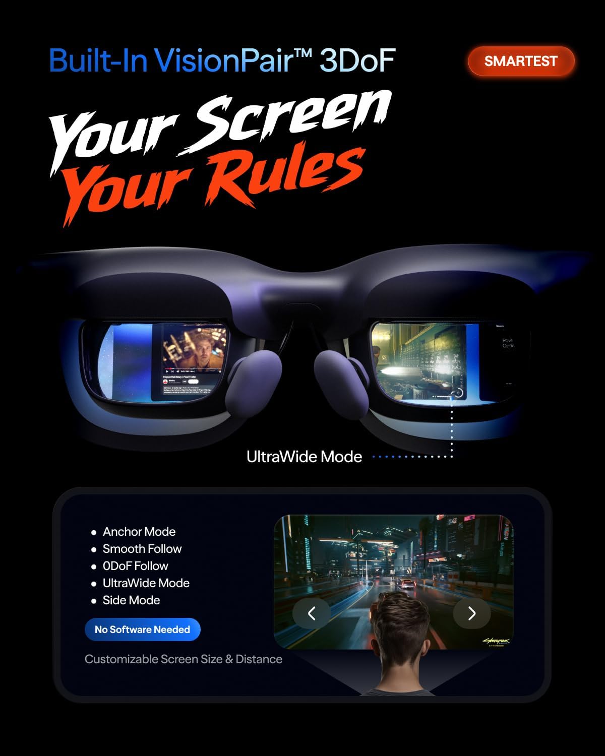 LENTES 3D VITURE BEAST XR/AR 174' 1200P 58° FOV - 3