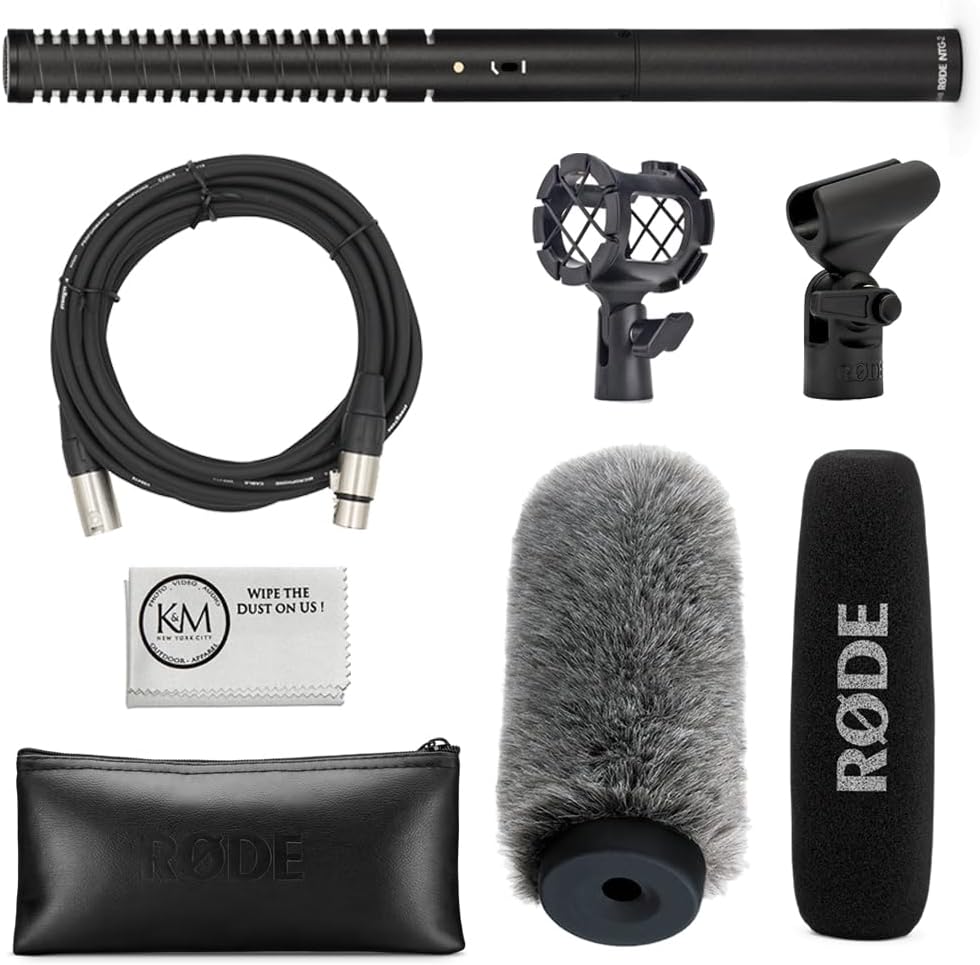 MICRÓFONO RODE NTG2 CONDENSER SHOTGUN CON ACCESORIOS UNIVERSALES Y CABLE XLR - 1