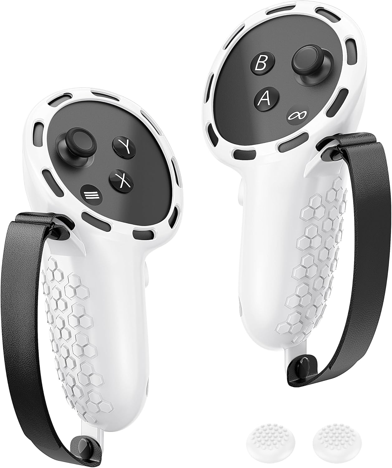 GRIP PARA CONTROLES META QUEST 3S Y 3 AMZDM SILICONA BLANCO - 1