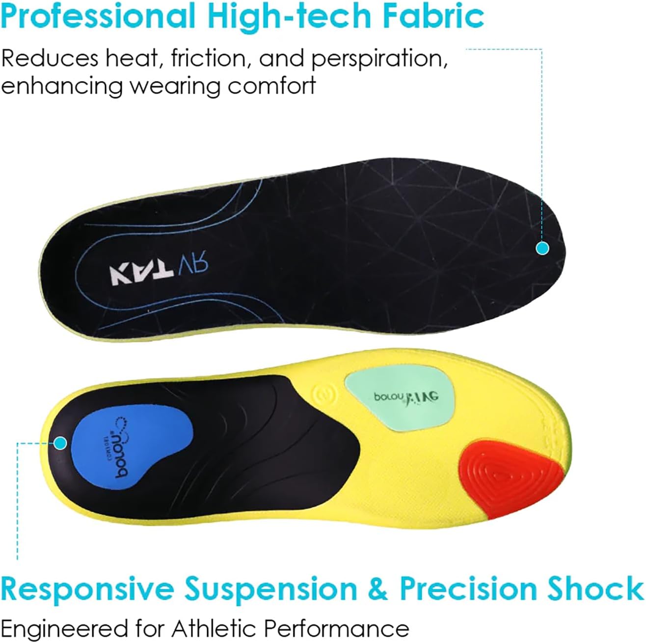PLANTILLAS DE CONFORT KAT VR FITNESS PARA ZAPATOS KAT WALK TALLA US 9.5 - 4
