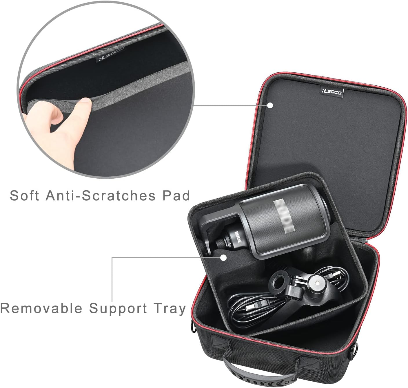 ESTUCHE PARA MICRÓFONO RLSOCO COMPATIBLE CON RODE NT-USB+ / NT-USB - 4