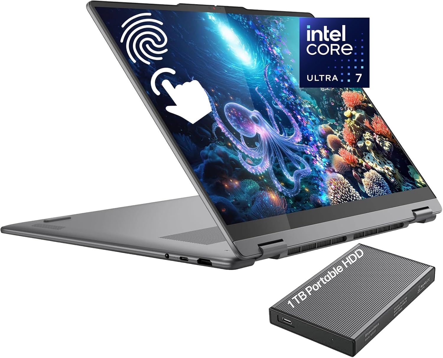 LAPTOP 2 EN 1 LENOVO YOGA 7I 14' 2K OLED CORE ULTRA 5 322 16GB 1TB SSD LUNA GREY - 2