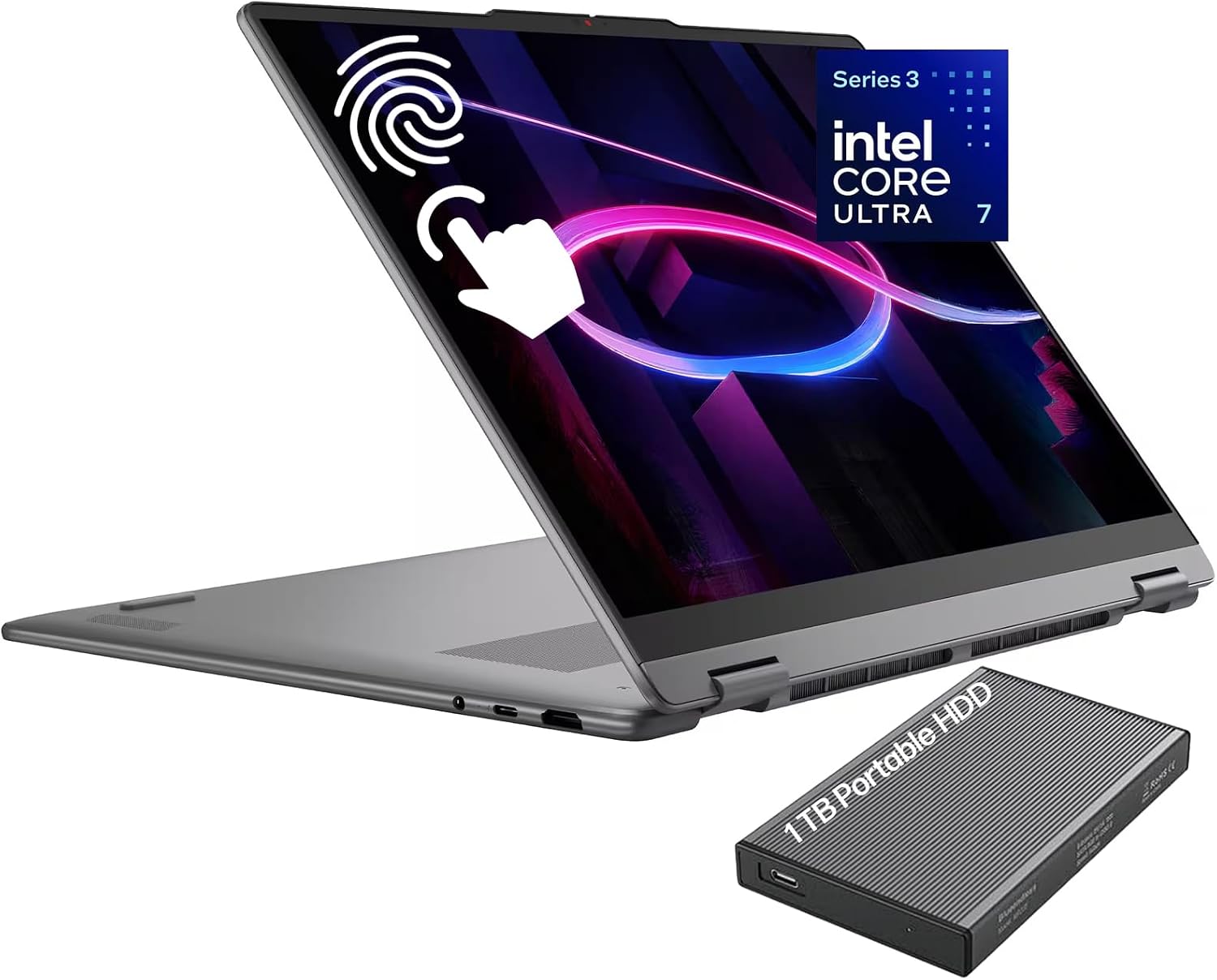 LAPTOP 2 EN 1 LENOVO YOGA 7I 14' 2K OLED CORE ULTRA 5 322 16GB 1TB SSD LUNA GREY - 4