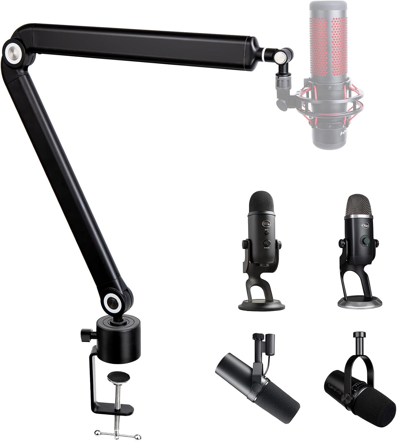 SOPORTE PARA MICRÓFONO SUNMON MIC STAND BOOM ARM COMPATIBLE CON HYPERX QUADCAST Y OTROS - 1