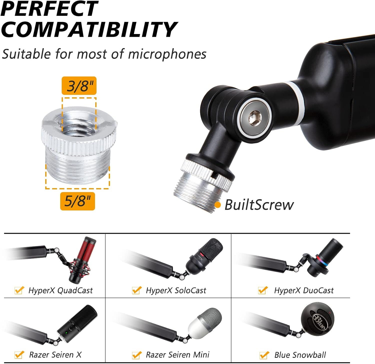 SOPORTE PARA MICRÓFONO SUNMON MIC STAND BOOM ARM COMPATIBLE CON HYPERX QUADCAST Y OTROS - 4