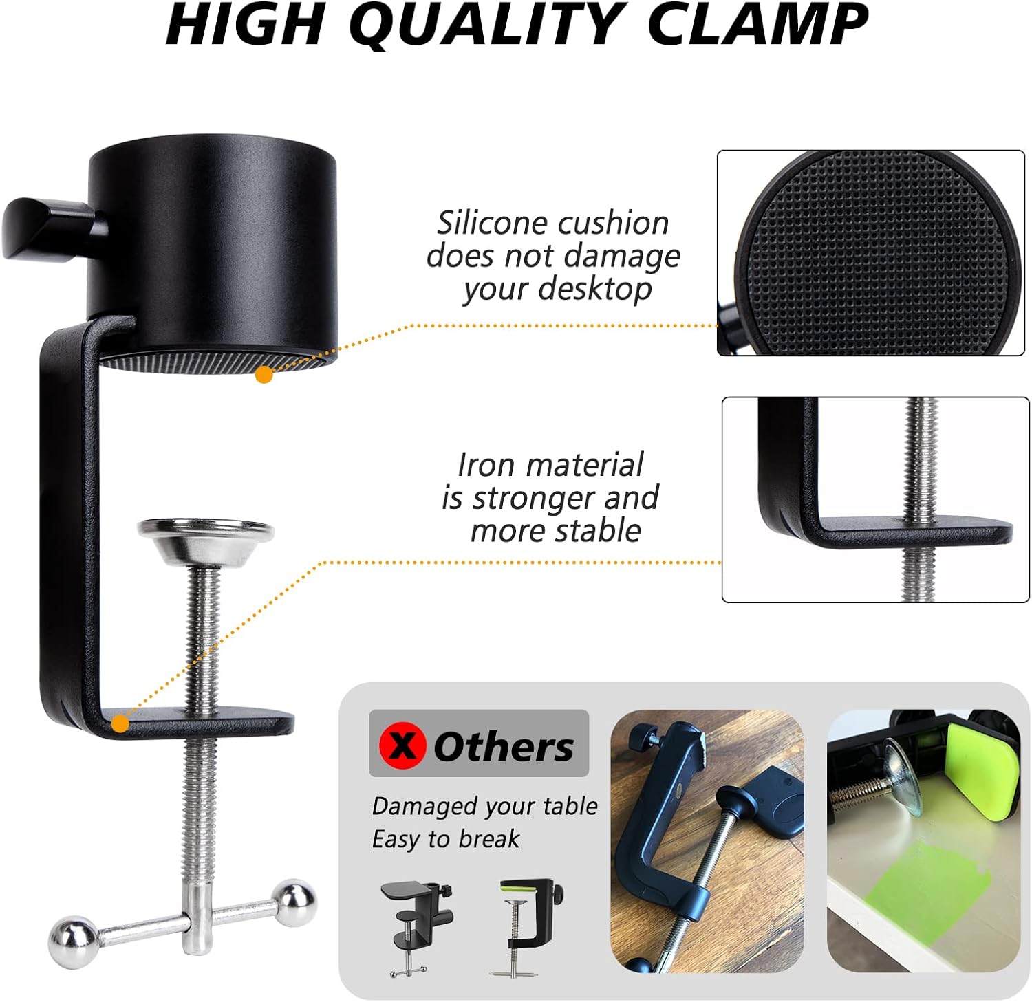 SOPORTE PARA MICRÓFONO SUNMON MIC STAND BOOM ARM COMPATIBLE CON HYPERX QUADCAST Y OTROS - 5