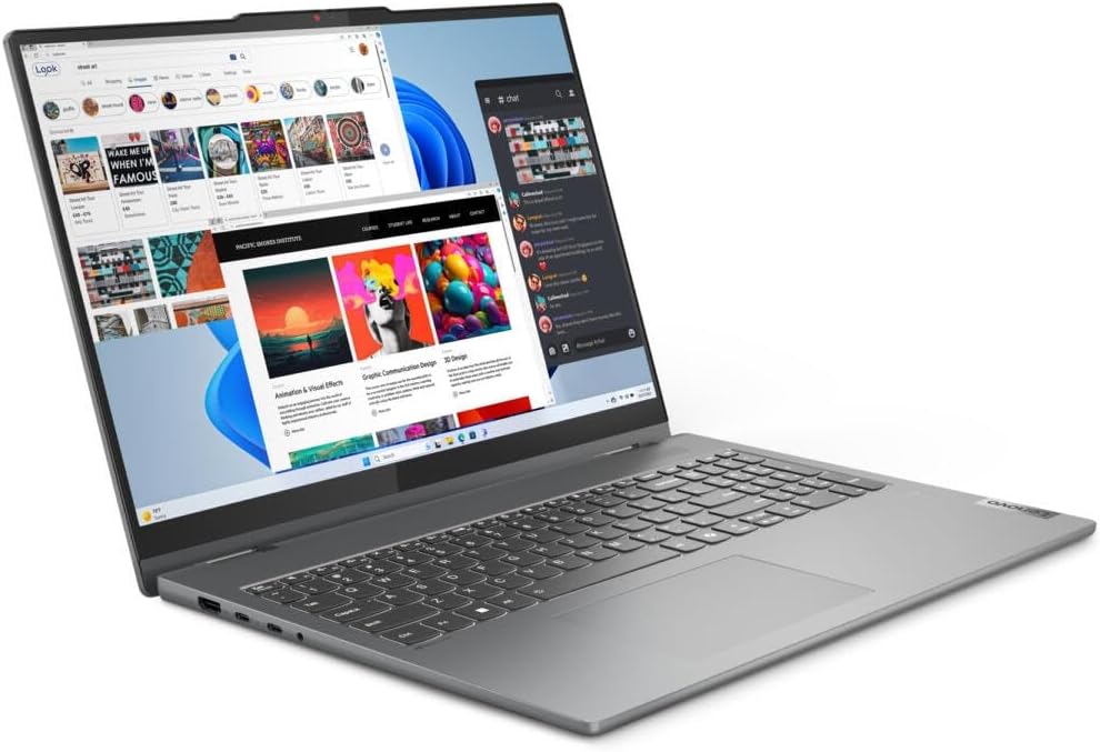 LAPTOP 2 EN 1 LENOVO IDEAPAD 5 RYZEN 7 8845HS 16' WUXGA TOUCH 16GB RAM 4TB SSD LUNA GREY - 5