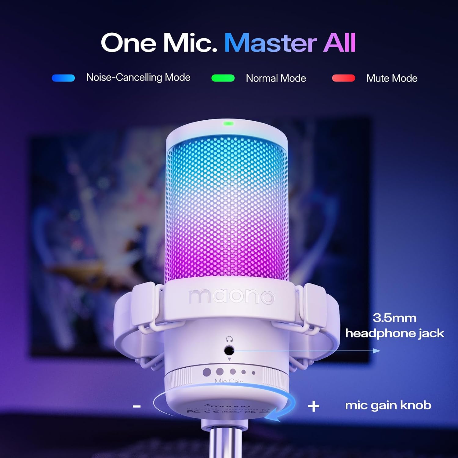 MICRÓFONO USB MAONO DGM20S PARA PC CON REDUCCIÓN DE RUIDO - 5