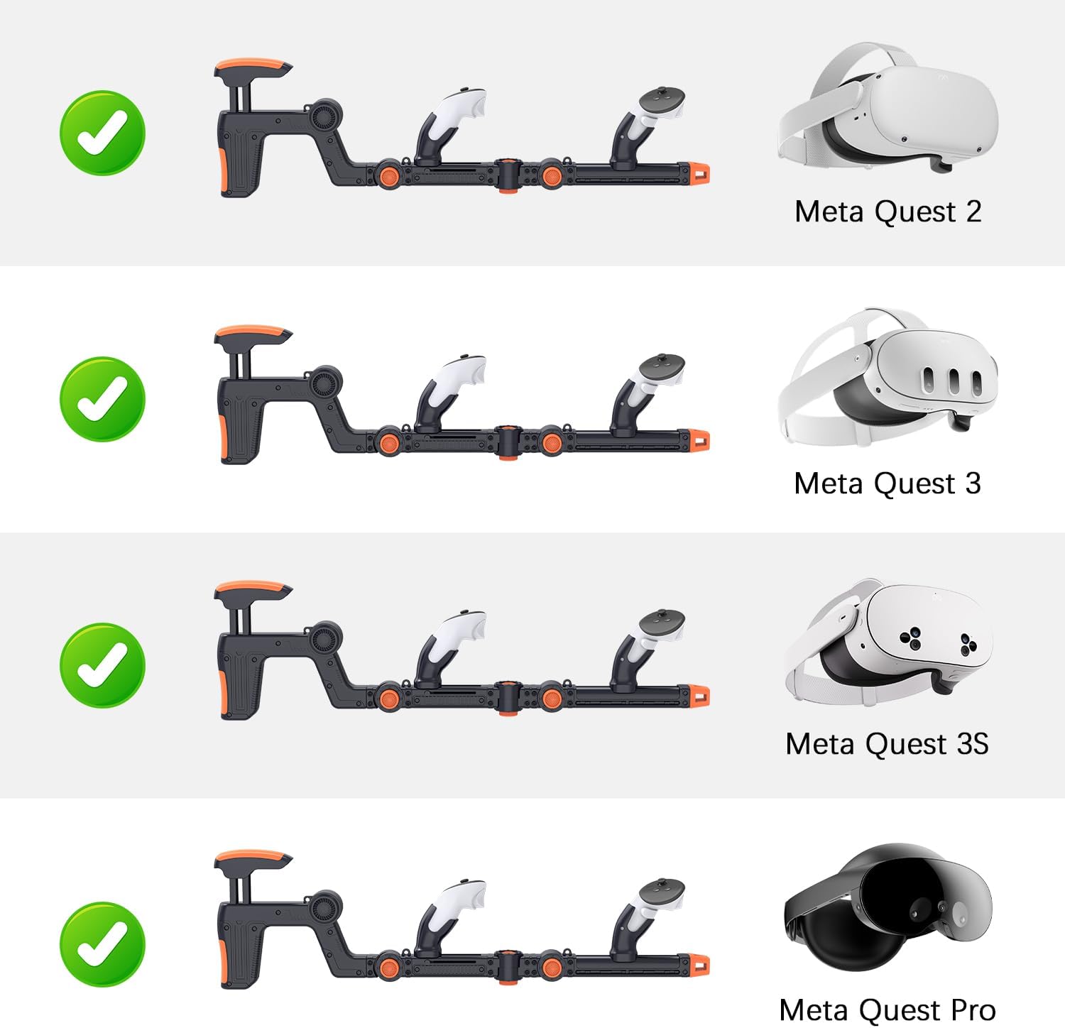 ACCESORIO VR GUNSTOCK RECHALE COMPATIBLE CON META QUEST 2/3/3S/PRO NEGRO - 4