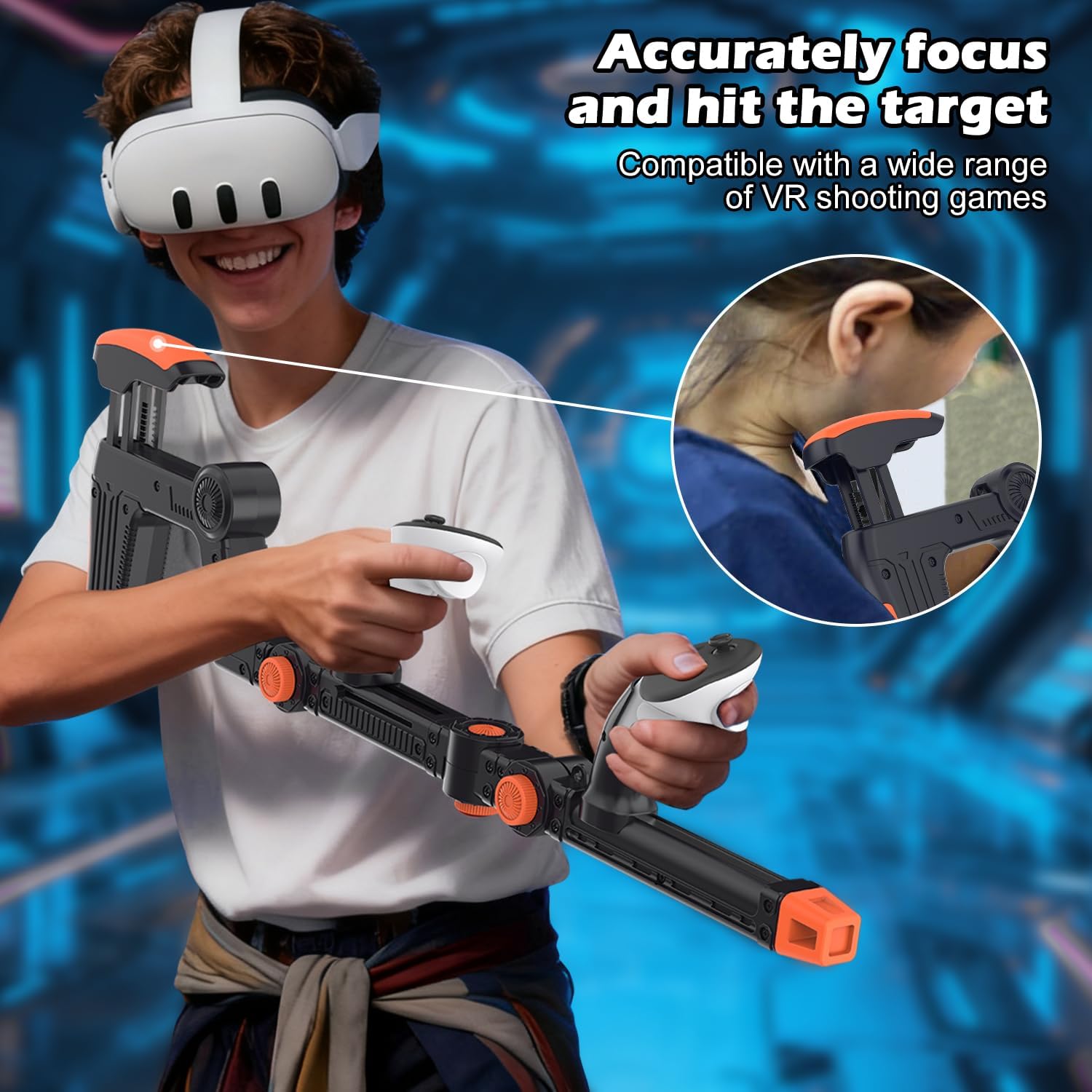 ACCESORIO VR GUNSTOCK RECHALE COMPATIBLE CON META QUEST 2/3/3S/PRO NEGRO - 5