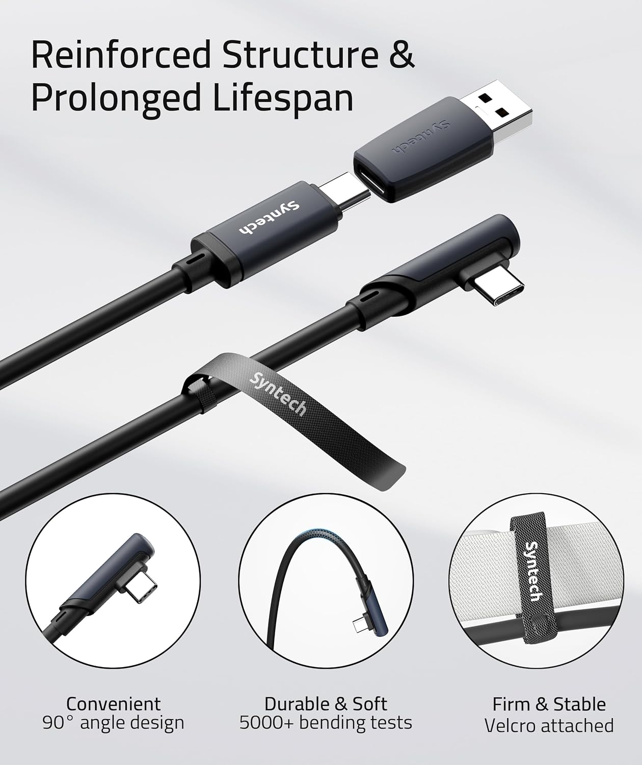 CABLE VR SYNTECH LINK 16FT PARA META QUEST 3/3S/2 USB 3.0 CON ADAPTADOR - 5