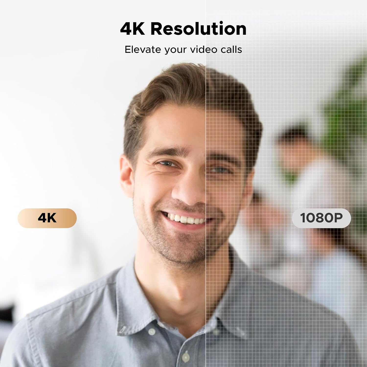 WEBCAM UGREEN 4K ULTRA HD 30FPS CON MICRÓFONOS, GRIS - 2