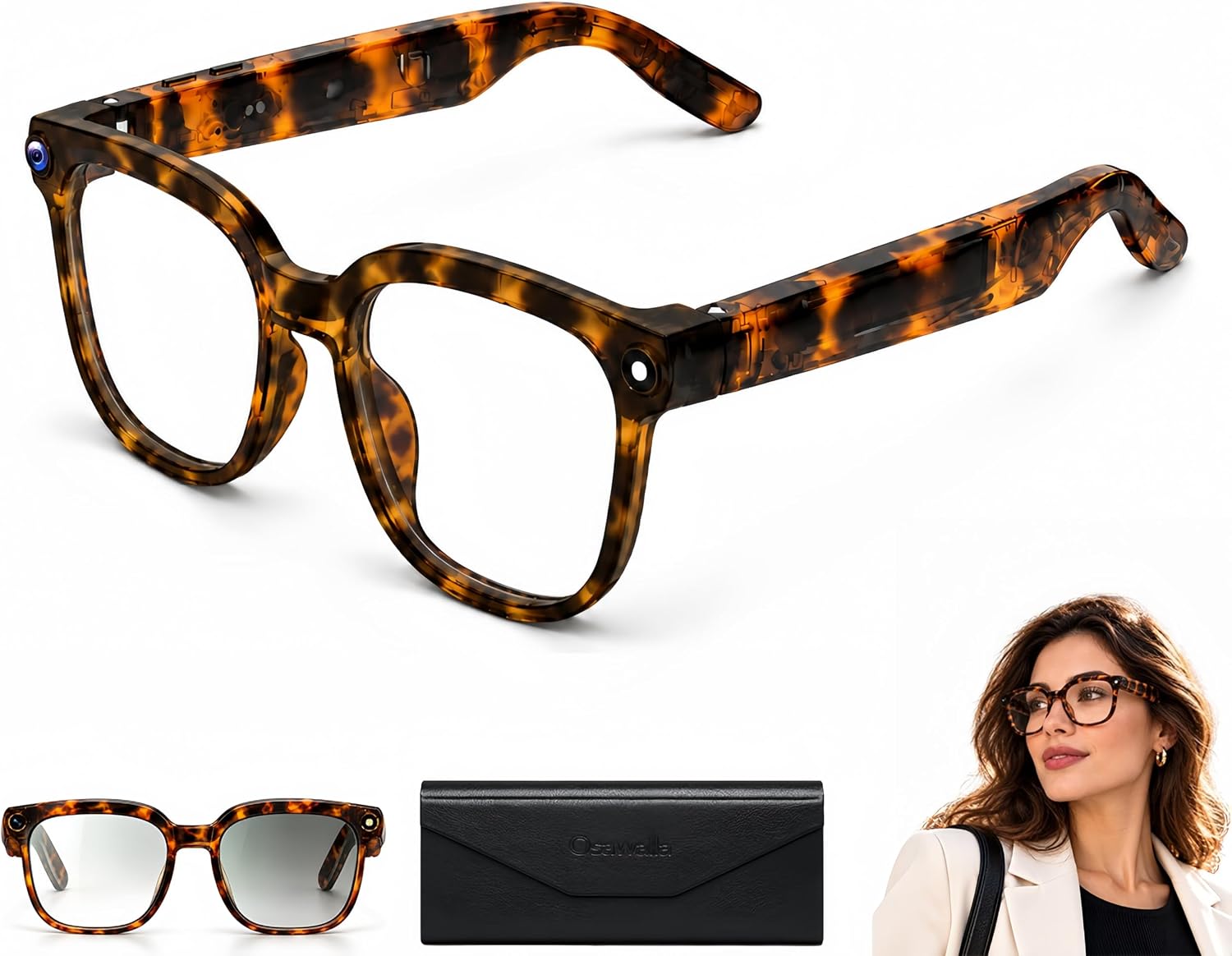 GAFAS INTELIGENTES OSAWALLA CON CÁMARA 8MP Y GRABACIÓN 1080P - 4
