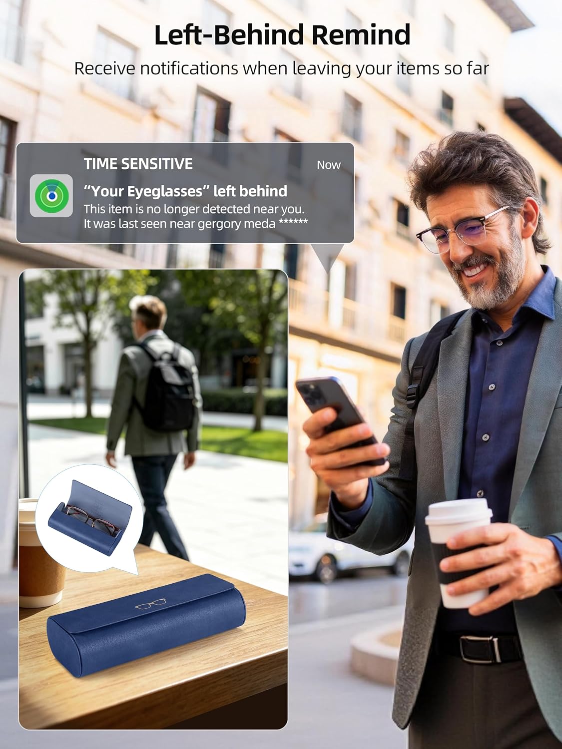 ESTUCHE PARA LENTES EXTRELIFE SMART GLASSES COMPATIBLE CON APPLE FIND MY RECARGABLE - 4