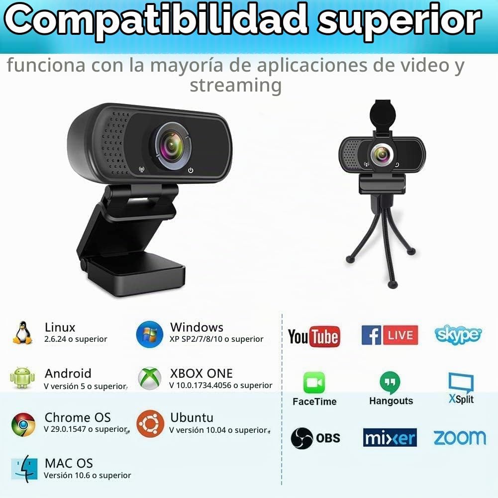 WEBCAM ZIQIAN 1080P CON MICRÓFONO USB PARA PC, LAPTOP Y MAC - 2