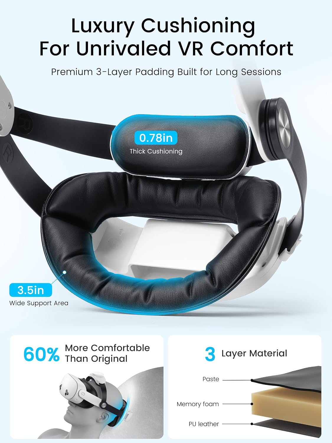 CORREA PARA HEADSET KAWAYE PARA META QUEST 3S/QUEST 2/QUEST 3 CON BATERÍA EXTRAÍBLE DE 10000MAH - 4