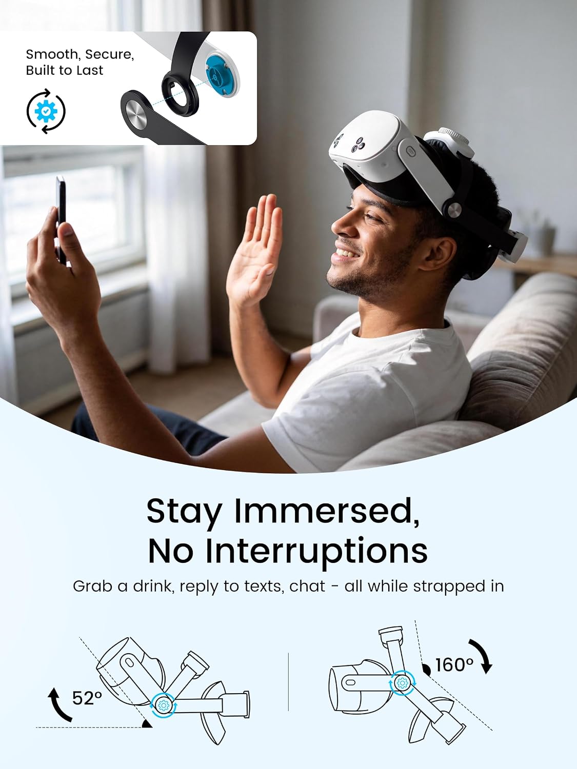 CORREA PARA HEADSET KAWAYE PARA META QUEST 3S/QUEST 2/QUEST 3 CON BATERÍA EXTRAÍBLE DE 10000MAH - 5