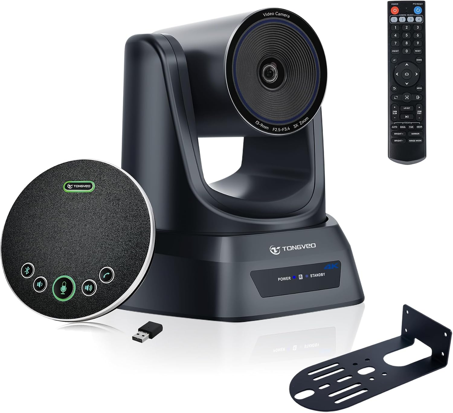 CÁMARA PTZ PARA CONFERENCIAS TONGVEO 4K CON ZOOM 3X Y SISTEMA DE ALTAVOZ BLUETOOTH - 1