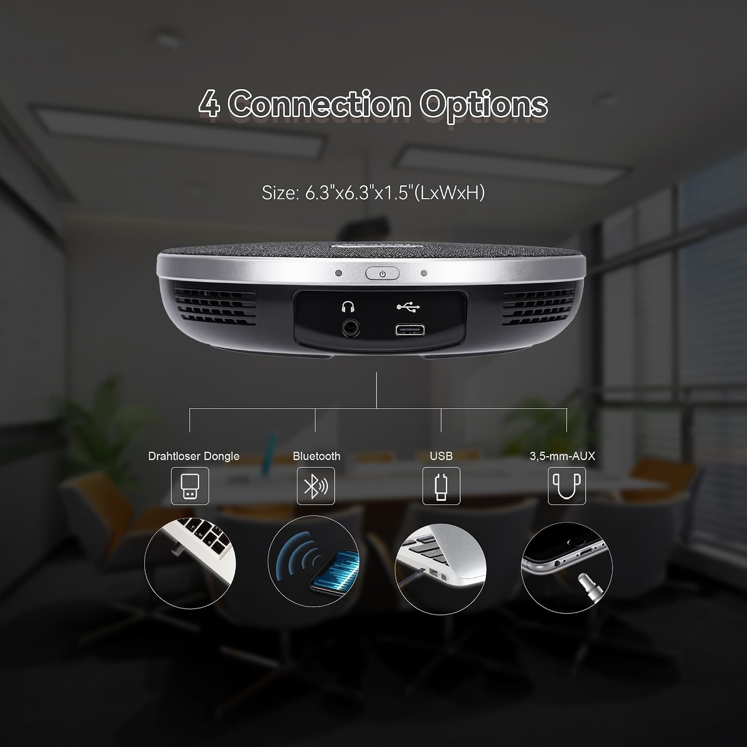 CÁMARA PTZ PARA CONFERENCIAS TONGVEO 4K CON ZOOM 3X Y SISTEMA DE ALTAVOZ BLUETOOTH - 5