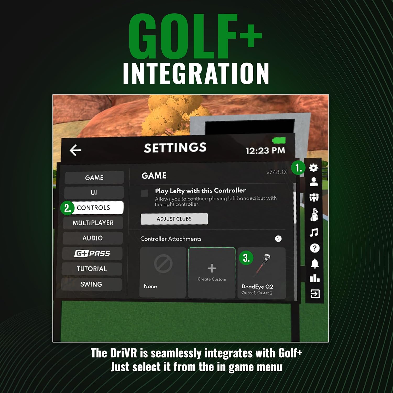 LENTE DE REALIDAD VIRTUAL DEADEYEVR DRIVR GOLF CLUB PARA QUEST 2 - 5