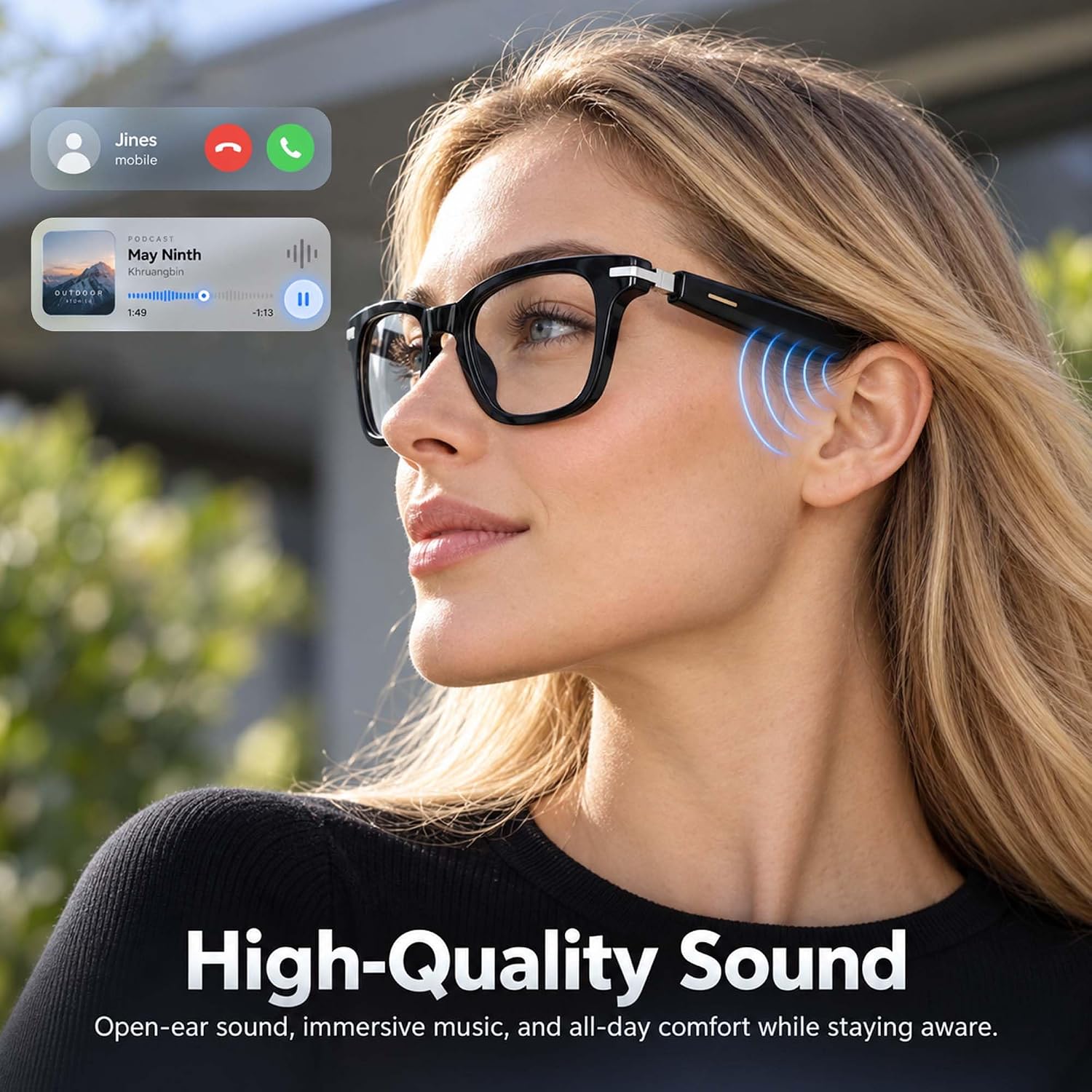 GAFAS INTELIGENTES LOANGYUNFONE AI CON TRADUCCIÓN EN TIEMPO REAL Y BLUETOOTH - 3