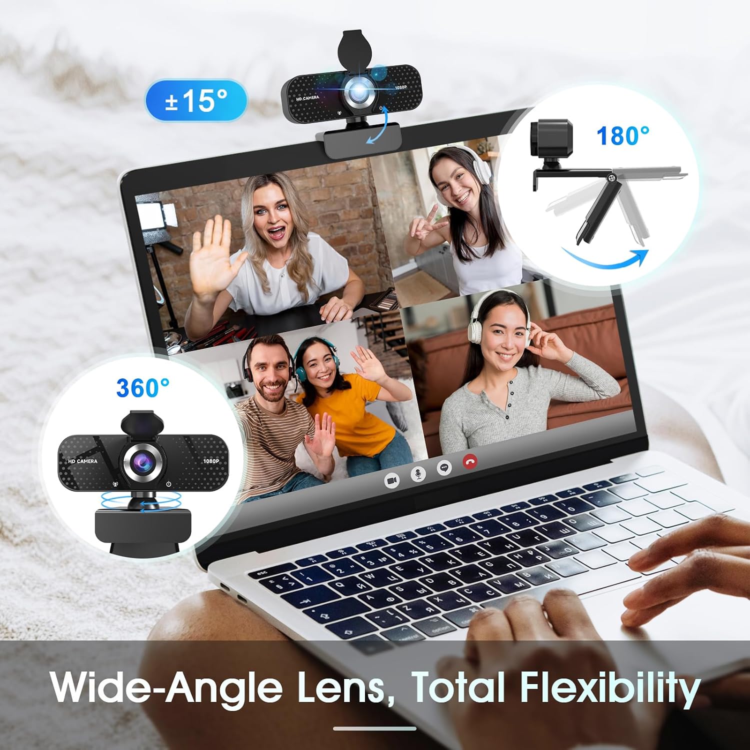WEBCAM TRAUSI 1080P CON MICRÓFONO INTEGRADO Y CUBIERTA DE PRIVACIDAD - 3