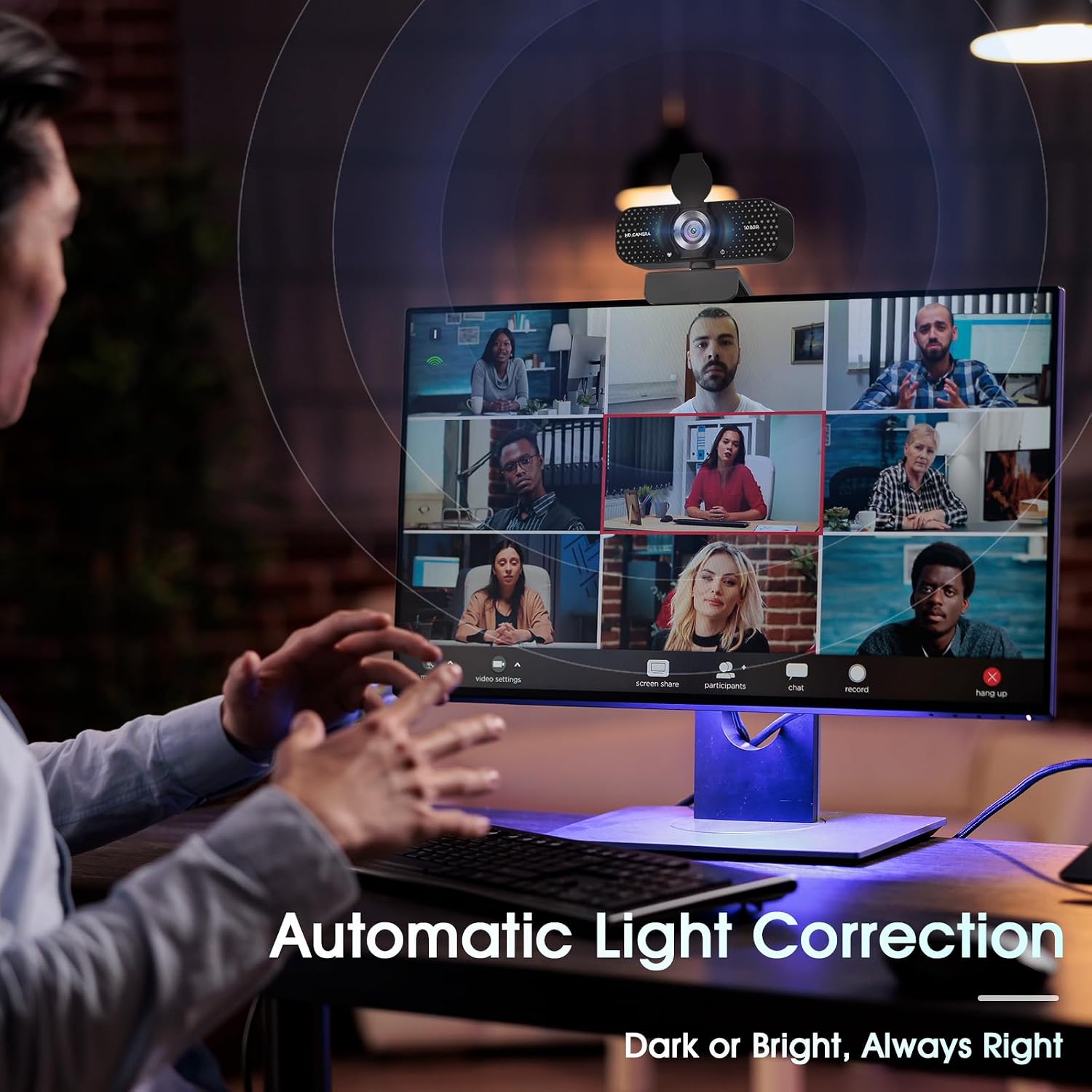WEBCAM TRAUSI 1080P CON MICRÓFONO INTEGRADO Y CUBIERTA DE PRIVACIDAD - 4
